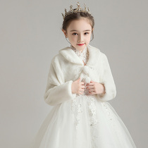 Small flower boy out to thicken warm cloak girl windproof gown cape hood baby shawl child foreign air jacket winter