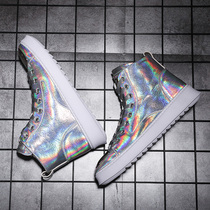 Tide brand high shoes tide men Net red casual shoes thick soles inside Mens shoes Joker social mens boots youth board shoes