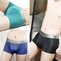 Ice silk underwear mens summer incognito boxer shorts ultra-thin youth tight-fitting quick-drying sports breathable boxer head