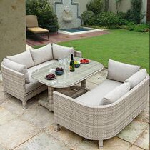 Creative outdoor rattan chair sofa double rattan furniture balcony leisure rattan sofa table and chair combination Courtyard Coffee Table