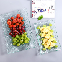 Glass plate European rectangular fruit plate simple transparent tableware plate home Commercial Hotel restaurant dinner plate