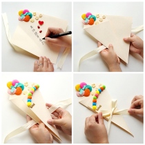 Thanksgiving birthday graduation gift three-dimensional greeting card piece diy children handmade exquisite to send female teacher lipstick practical