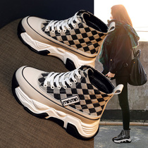 High help shoes women ins Chains 100 lap 2022 new spring sails cloth shoes sub-thick bottom inner heightening sports casual shoes