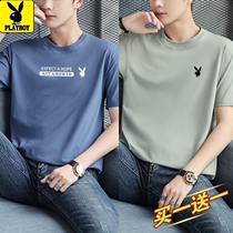 Floral Playboy men short sleeves T-shirt 2021 new pure cotton round collar half sleeves Compassionate Youth Blouse Trend