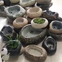 Stone Flowerpots Natural Creative Goose Pebble Basin Original Eco Multimeat Calamus Water Bacon copper money grass fish tank water fairy basin