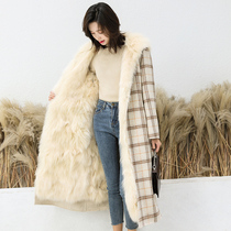 Wool double-sided cashmere coat detachable fox hair liner Nick Parker clothing medium-long fur coat female