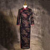 Autumn cheongsam 2021 new high quality retro temperament old Shanghai Chinese style long modified dress