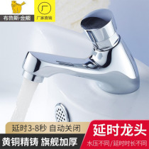 All copper single cold press basin delay valve faucet public places automatic closing hand pressure wash basin faucet