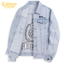 (Artist joint name) carbine autumn jacket mens 2022 new little monster embroidered light blue denim jacket