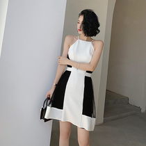 White dress womens winter temperament thin dress celebrity high-end party evening dress can usually wear short