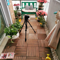 Outdoor flooring anti-corrosion solid wood balcony courtyard terrace garden villa outdoor self-paved wood grain tile tile