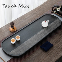 TOUCH MISS TEA tray Large black gold stone natural whole block Modern living room Home office tea sea tea table