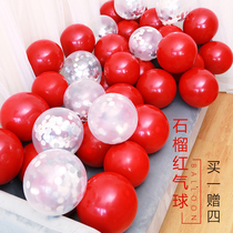 Creative romantic gem Red Balloon Birthday shop opening decoration Christmas scene decoration supplies pomegranate red