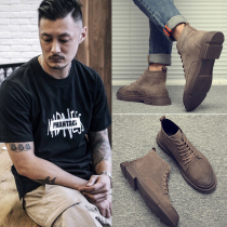 Mens shoes 2022 new Martin boots Mens casual Inron frosted genuine leather high help trend 100 lap tooling short boots