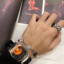 Tide brand expression smile face bracelet trendy people Street men and women hip hop band fashion wild bracelet titanium steel jewelry