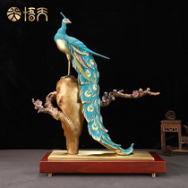 Bronze Peacock Pendulum Creative Craft European-style New Room Decorations Rich and auspicious wedding gift