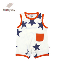 The United States babysoy newborn baby 0-2 4 yue summer thin sleeveless breathable Siamese romper cotton pa xing fu