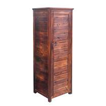 Storage cabinet solid wood carbonized anticorrosive shoe cabinet outdoor door balcony antique single door line wardrobe