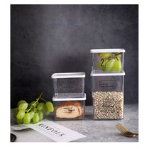Nordic PP transparent plastic sealed storage tank Household square food storage box Kitchen fruit and vegetable grain preservation box