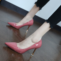 Hong Kong Girl Pink Bridesmaid High Heels Stiletto 2022 Autumn New Net Red Fashion Pointed Toe Versatile Metal Heel Shoes