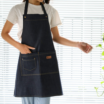Fashion Cotton Canvas Apron Coffee Egg Pastry Baking Kitchen workwear Anti-fouling abrasion resistant denim