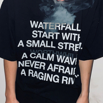 Far ARCHIVE letter print wash independent cut FOG high street loose short sleeve t-shirt trend wild man