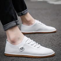 Tide cards 2022 Spring new small white shoes Mens Korean version trendy mens casual beans shoes 100 hitch-free low-help shoes