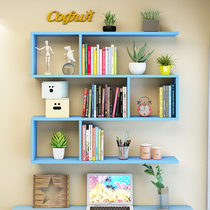 Wall shelf non-perforated bedroom creative grid Wall Wall storage locker hanging cabinet wall cabinet bookshelf simple