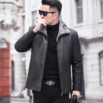 (Broken Yard clear cabin) Haining genuine leather fur coat mens mink liner short fur integrated cow leather jacket jacket winter