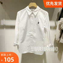 Small Bear Shirt Woman 2022 Chun New JK Uniform College Wind embroidery 100 lap pure color shirt TTYW221102T