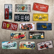 Old license plate retro tin painting bar decoration painting beer listed wall decoration wall pendant Iron Painting
