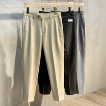 Anti-wrinkle and non-iron spring and autumn 2021 new mens trousers business casual mens suit pants nine points Korean slim