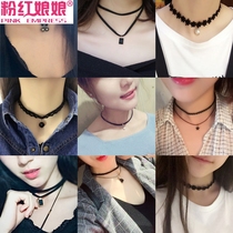 Korean clavicle chain womens short neck strap collar Neck jewelry necklace Simple black neck chain strap neck necklace