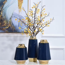 Living room flower arrangement Table flower TV cabinet Home dry flower decoration Light luxury ceramic hydroponic small vase