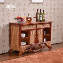 Rattan concubine rattan storage cabinet side cabinet Vine tea cabinet Southeast Asian style furniture solid wood dining hall cabinet