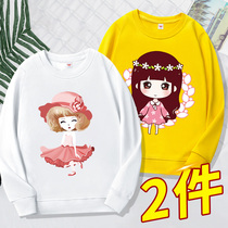 Girls sweatshirt thin section Child Korean version Chauded childrens clothes CUHK Pure Cotton Foreign Air Tide Card Blouses Girls Fall Clothes