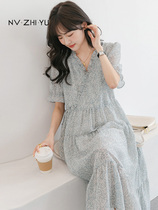 Pregnancy woman dress with summer clothing dress 2022 new foreign air V necklace with snow-spun and long dresses for pregnant womens skirts