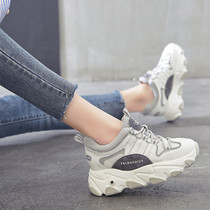 Daddy shoes 2020 spring wild women shoes with Inner height heel thick soled casual sneakers ins trendy shoes X0307