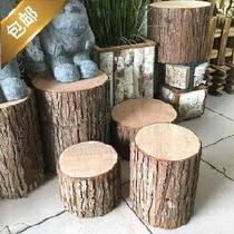 Creativity 4S Shop Round Wood Mound Clothing Round Wood Pier Fake Tree Ornament Mall Yard Simulation Wooden Stool Folk and Tea Table