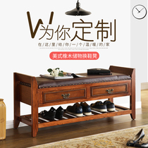 American swapped shoes stool full solid wood shoe cabinet storage stool European-style shoes stool with pumping door hall containing shoe holder for home entry door