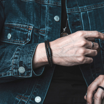 SoulDesign Bracelet Mens Italy Imported European and American Fashion Simple Handmade Couple Hand Rope Braided Leather