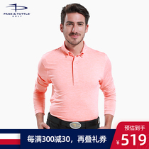 American PT New Golf long sleeve T-shirt mens base shirt lapel quick-drying polo shirt Golf ball clothes