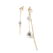 Korean Super Fairy earrings retro temperament EAR thread exaggerated super long earrings cold wind without ear hole ear clip earrings female