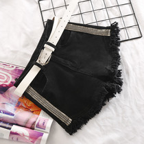 Denim shorts women Summer high waist Korean version of thin elastic wide legs slim hip lift 2020 spring new black hot pants