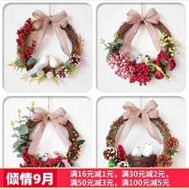 Rattan wreath American country hand-woven wall ornaments kindergarten natural dry branches creative diy hanging ornaments