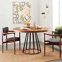 Nordic solid wood dining table and chair combination iron solid wood Round Table table simple modern small apartment Round Table Round Table