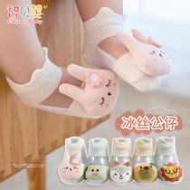 Baby socks summer thin ultra-thin breathable cute super cute boys and girls loose cotton cartoon boat socks summer