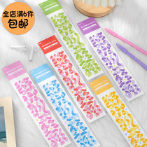 Bow ribbon stickers Rainbow Town ins fresh girl ribbon hand account diy small card decoration material stickers