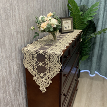 Lace TV cabinet tablecloth fabric strip modern simple cover nail table dust cloth shoe Cabinet sideboard table flag