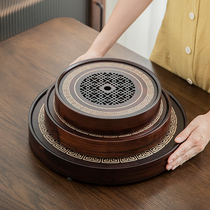 Home Kiln Round Home Retro Small Water Storage Tea Tug Kongfu Tea Furniture Bamboo Simple Drain Dry Foam Pan Tea Table